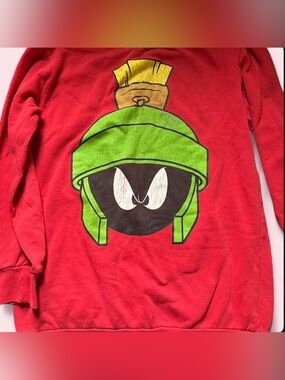 Warner Bros. Red Sweatshirt with Green Marvin the Martian Graphic